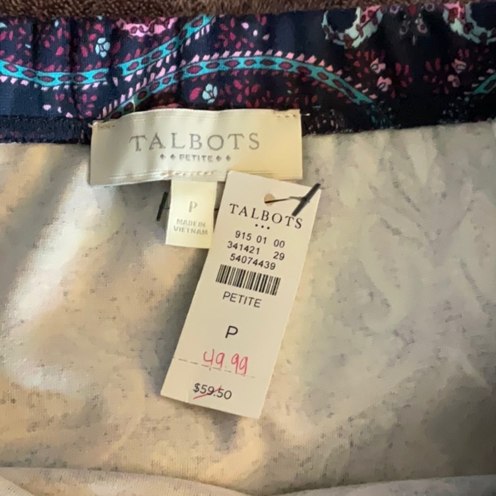 Talbots Red and Blue Embellished Mini Pencil Skirt - Picture 2 of 4
